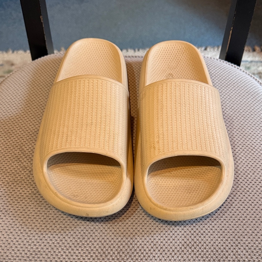 Beige Cloud Slide Sandals